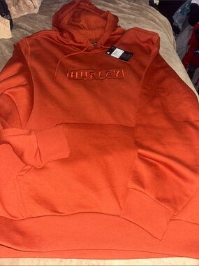 Hurley Men's Orange Hooded Pullover Sweatshirt